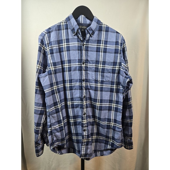 Banana Republic Other - Banana Republic Luxe Flannel Slim Fit Men's Blue Plaid Button-Down Shirt M